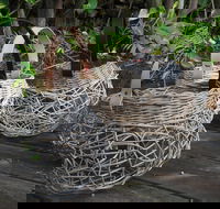 Weaving Woven Basket with Leather Handle - Accommodation Sydney