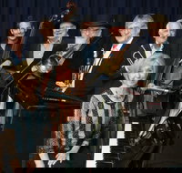 The Caxton Street Jazz Band in the Swigmore Hall at Robert Channon Wines - Accommodation Sydney