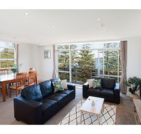 View Of Manly Pines And Waves From Large Apartment - Accommodation Sydney