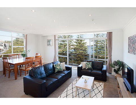View Of Manly Pines And Waves From Large Apartment - Accommodation Sydney 0